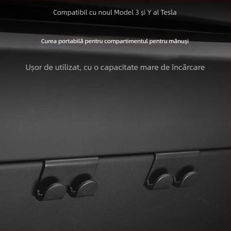 Cârlig pentru cutia de mănuși Tesla Model Y2/YL – material ABS, montaj snap-on, potrivit pentru consola centrală