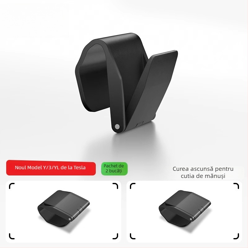 Cârlig pentru cutia de mănuși Tesla Model Y2/YL – material ABS, montaj snap-on, potrivit pentru consola centrală