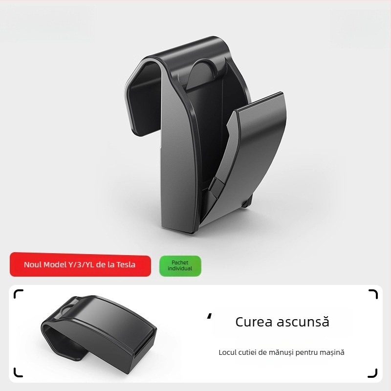 Cârlig pentru cutia de mănuși Tesla Model Y2/YL – material ABS, montaj snap-on, potrivit pentru consola centrală