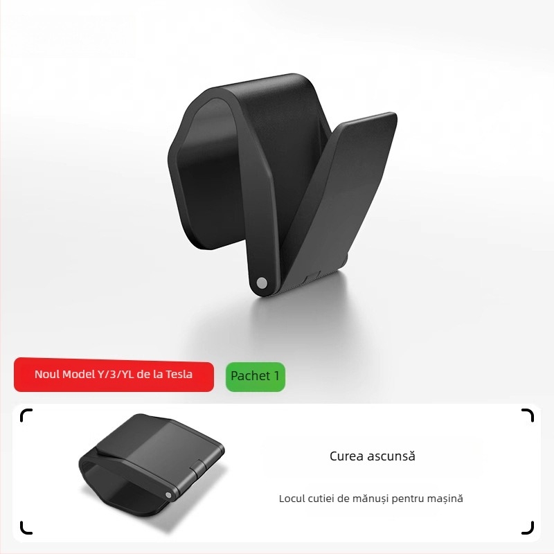 Cârlig pentru cutia de mănuși Tesla Model Y2/YL – material ABS, montaj snap-on, potrivit pentru consola centrală