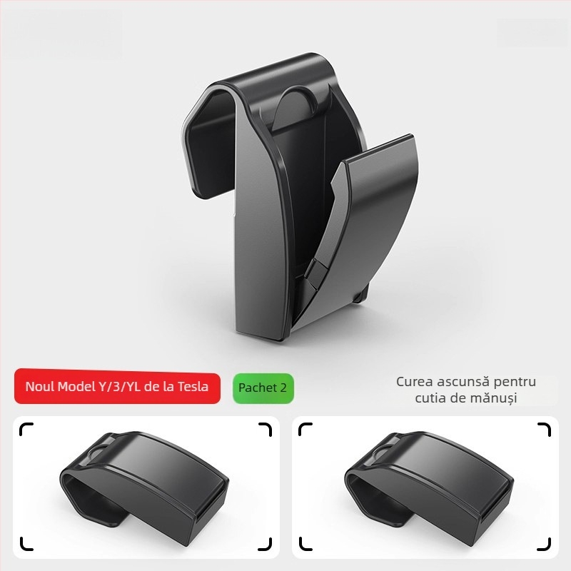 Cârlig pentru cutia de mănuși Tesla Model Y2/YL – material ABS, montaj snap-on, potrivit pentru consola centrală