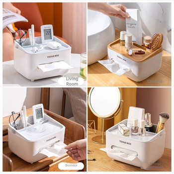 Cutie de șervețele multifuncțională cu spațiu pentru telecomandă, din plastic, certificat CE, model M8BdWAC5 (material: plastic; certificare: CE; cod produs: M8BdWAC5)