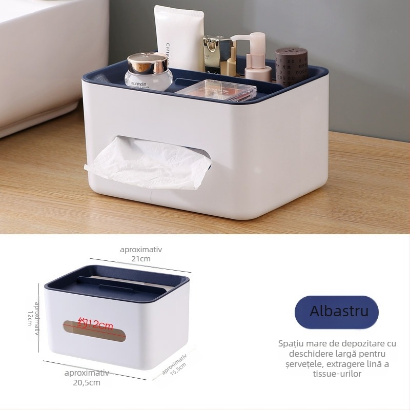 Cutie de șervețele multifuncțională cu spațiu pentru telecomandă, din plastic, certificat CE, model M8BdWAC5 (material: plastic; certificare: CE; cod produs: M8BdWAC5)