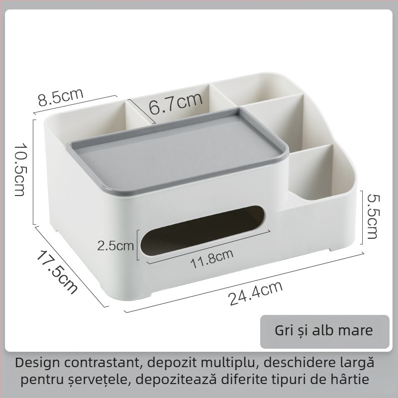 Cutie de șervețele multifuncțională cu spațiu pentru telecomandă, din plastic, certificat CE, model M8BdWAC5 (material: plastic; certificare: CE; cod produs: M8BdWAC5)