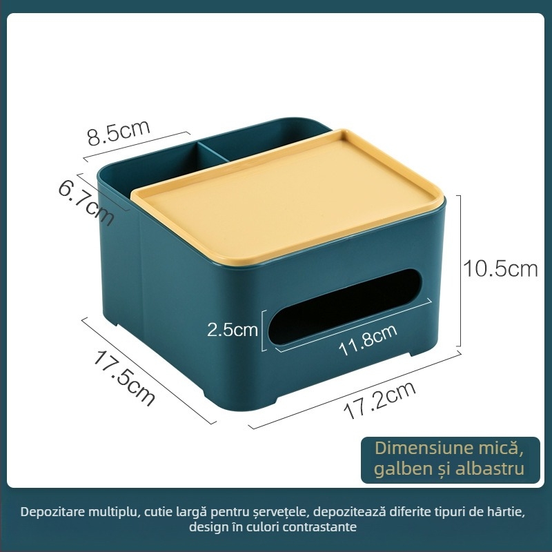 Cutie de șervețele multifuncțională cu spațiu pentru telecomandă, din plastic, certificat CE, model M8BdWAC5 (material: plastic; certificare: CE; cod produs: M8BdWAC5)