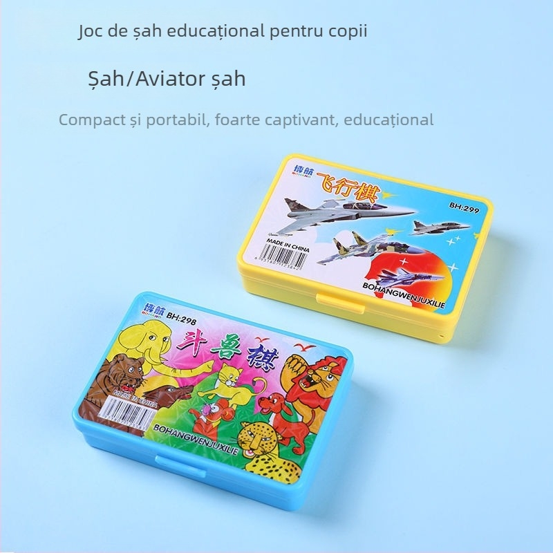 Set multiplu de jocuri de masă: șah chinezesc, Gomoku, Flying Chess și Jungle Chess pentru dezvoltarea cognitivă și interacțiunea părinte-copil • Material: plastic • Vârstă: 15–35 • Clasificare: Go