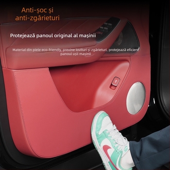 Accesorii interioare auto din piele — pernă anti-kick pentru ușă, compatibil Wenjie M7/M8/M9, model 07, Hongfu Horse, piele artificială, prelucrare personalizată