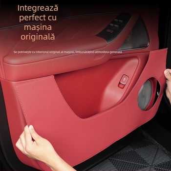 Accesorii interioare auto din piele — pernă anti-kick pentru ușă, compatibil Wenjie M7/M8/M9, model 07, Hongfu Horse, piele artificială, prelucrare personalizată