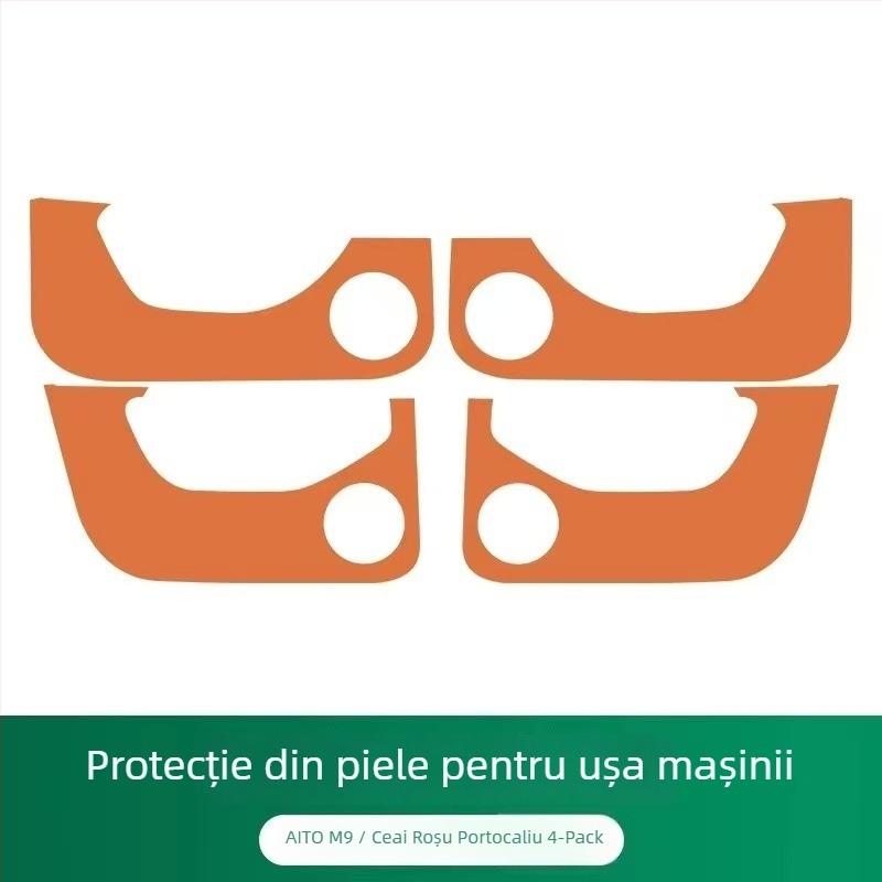 Accesorii interioare auto din piele — pernă anti-kick pentru ușă, compatibil Wenjie M7/M8/M9, model 07, Hongfu Horse, piele artificială, prelucrare personalizată