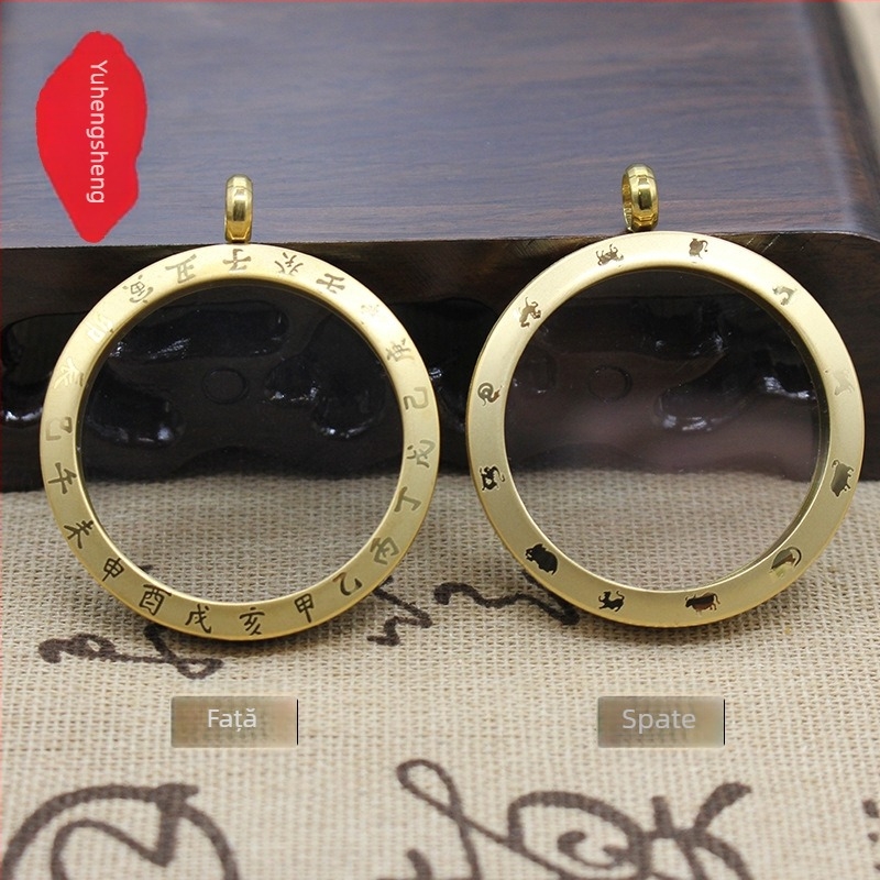 Pandantiv din oțel cu carcasă protectoare, stil Nou Chinezesc, prelucrare: electroplacare și turnare sub presiune, artă din cupru