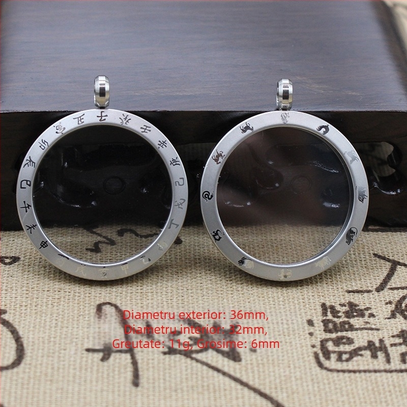 Pandantiv din oțel cu carcasă protectoare, stil Nou Chinezesc, prelucrare: electroplacare și turnare sub presiune, artă din cupru