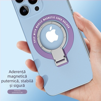 Suport pentru telefon cu inel ultra-subțire, din aliaj de zinc, bază pliabilă și rotativă cu adeziv puternic