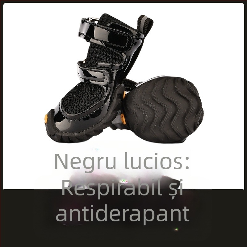 Pantofi pentru câini cu curele duble, plasă respirabilă, anti-derapare, cauciuc, mențin căldura