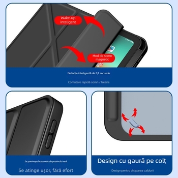 Husă de protecție pentru iPad, acrilic, dual în unu, stil business, suport pentru funcția de somn, protecție anti-cădere, compatibilă cu Apple iPad cu cipul A16