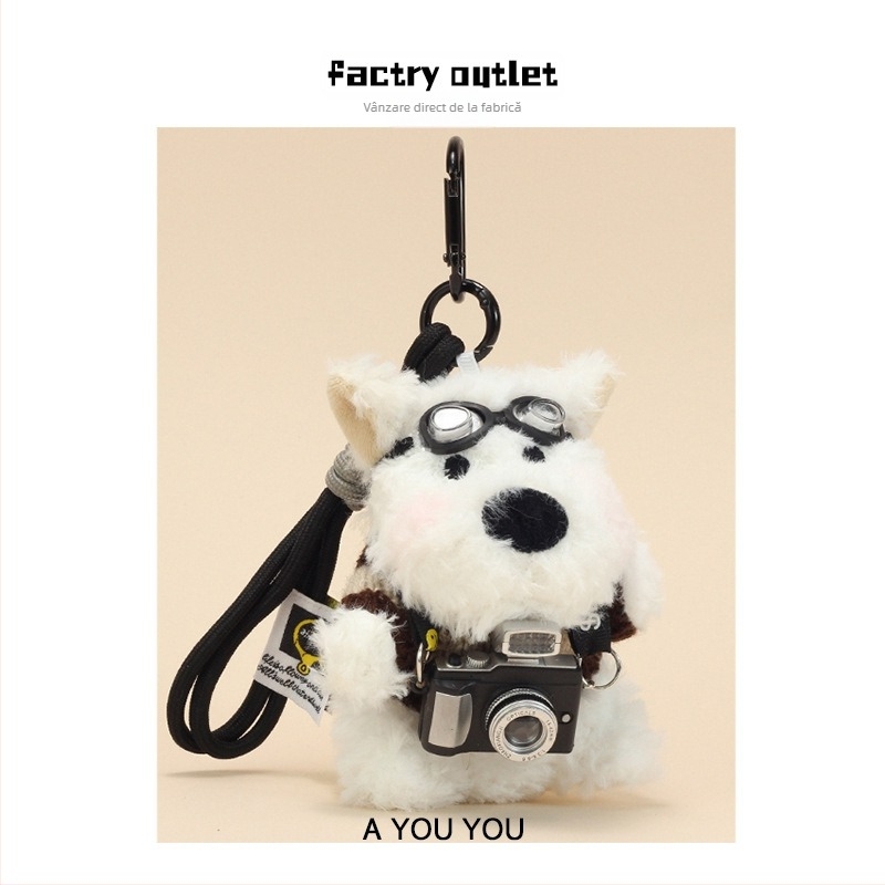 Pandantiv pluș West Highland – Cățeluș păpușă, Umplutură PP bumbac, Blană scurtă, Pentru vârsta 15–35 ani, Origine Guangdong