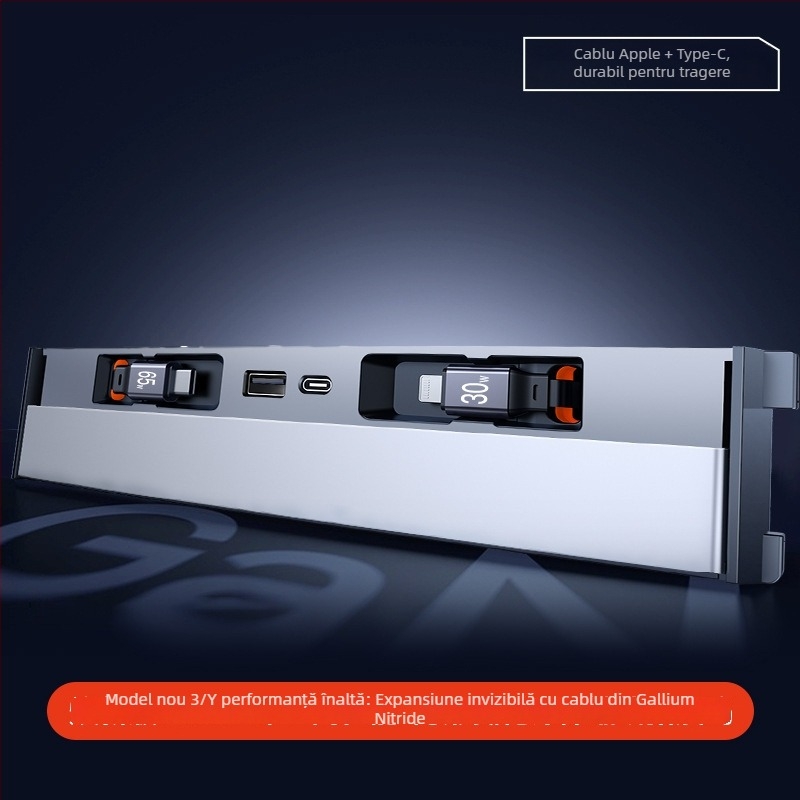 Hub USB de încărcare pentru consola centrală Tesla Model 3/Y – Mini, ABS, Snap-on