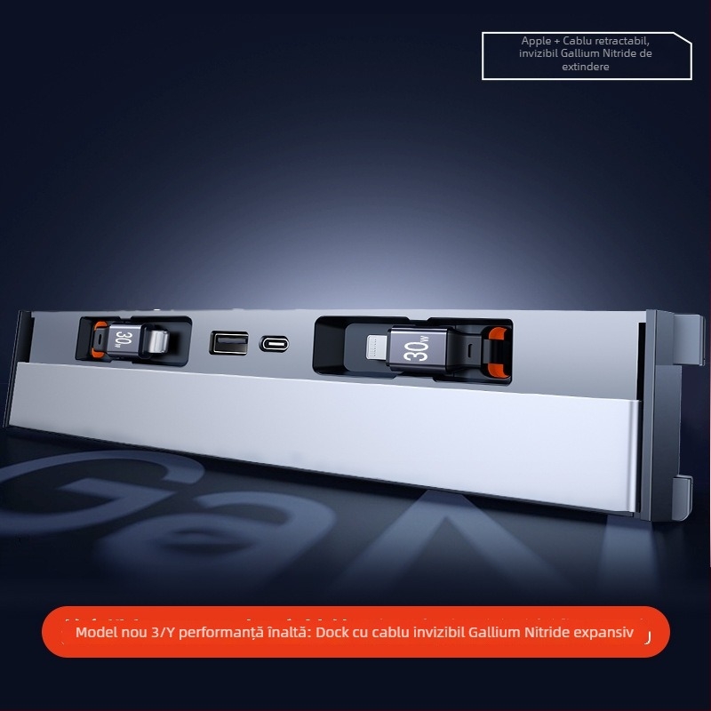 Hub USB de încărcare pentru consola centrală Tesla Model 3/Y – Mini, ABS, Snap-on