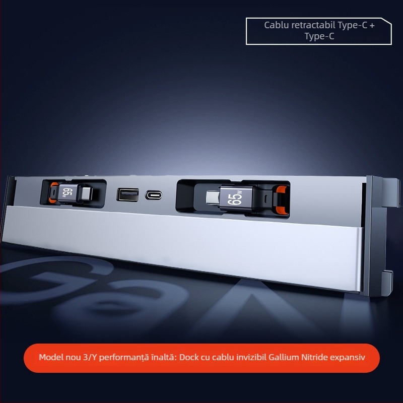 Hub USB de încărcare pentru consola centrală Tesla Model 3/Y – Mini, ABS, Snap-on