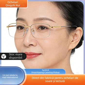 Ochelari de lectură cu protecție împotriva luminii albastre, ramă pătrată semi rim, lentile PC, pentru vârstnici