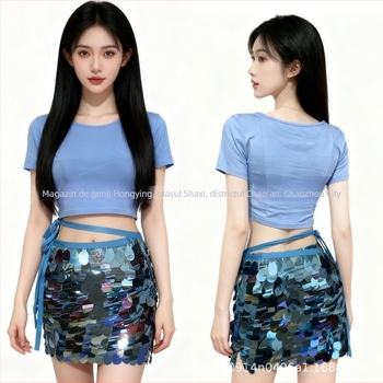 Costum Belly Dance pentru femei – mărgele și paiete, țesătură Modal, Modal 50–70%, Spandex 50–70%