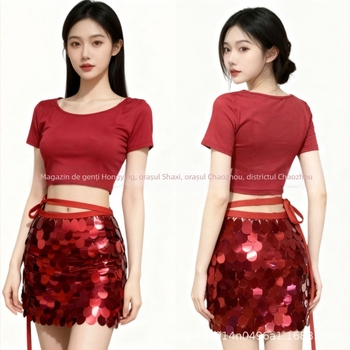 Costum Belly Dance pentru femei – mărgele și paiete, țesătură Modal, Modal 50–70%, Spandex 50–70%