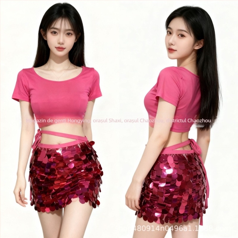 Costum Belly Dance pentru femei – mărgele și paiete, țesătură Modal, Modal 50–70%, Spandex 50–70%