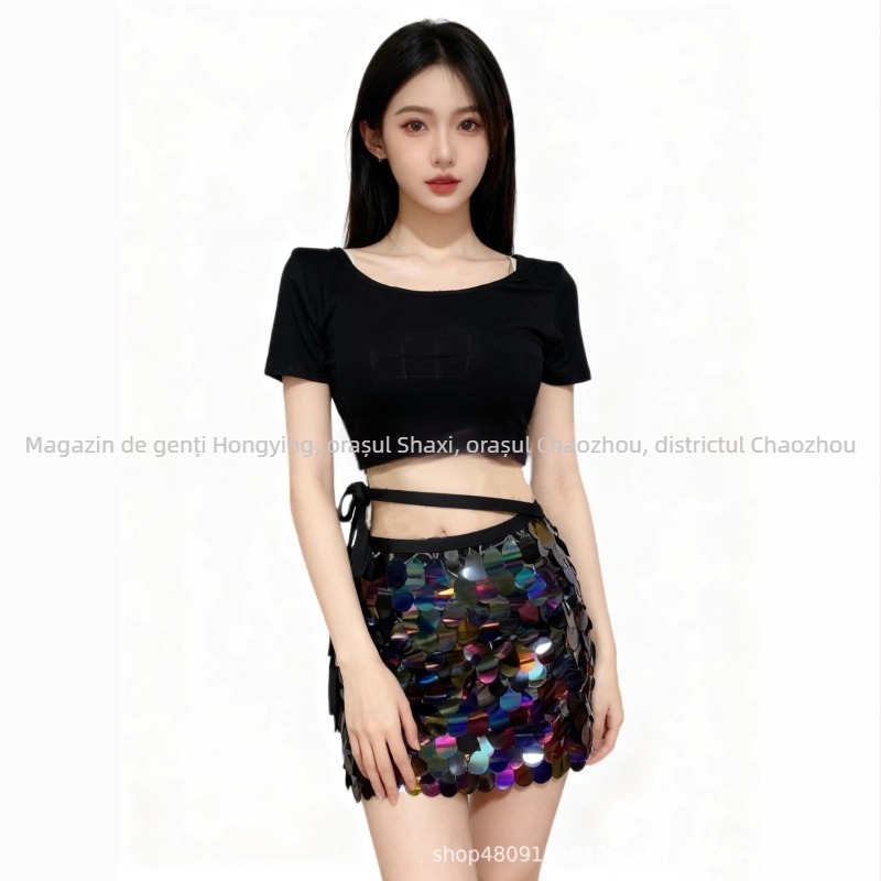 Costum Belly Dance pentru femei – mărgele și paiete, țesătură Modal, Modal 50–70%, Spandex 50–70%