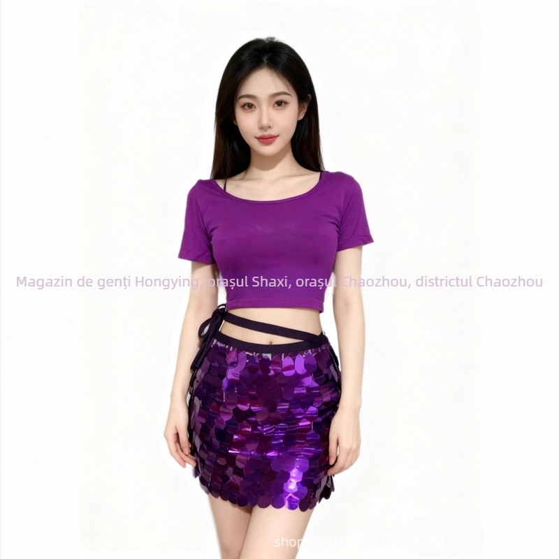 Costum Belly Dance pentru femei – mărgele și paiete, țesătură Modal, Modal 50–70%, Spandex 50–70%