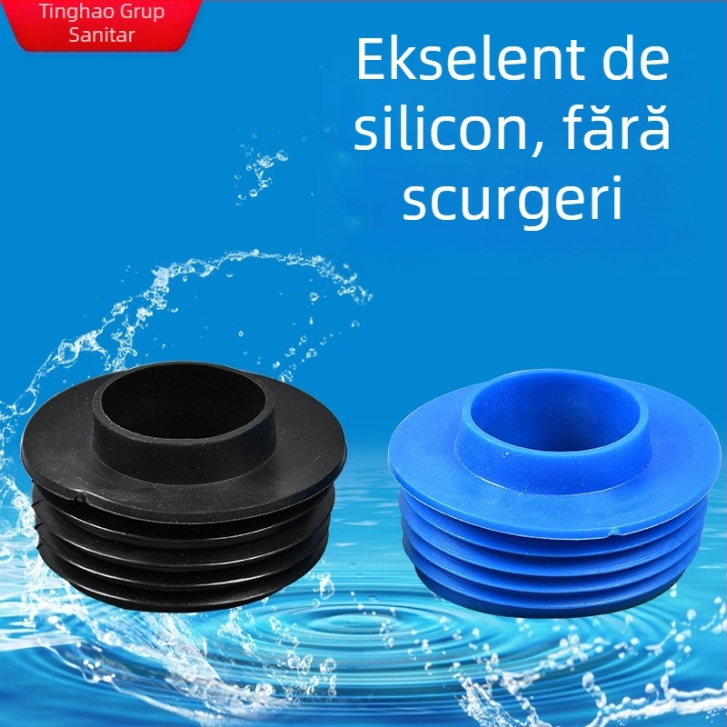 Inel de etanșare din cauciuc pentru toaletă de tip squat – dop de drenaj, intrare/ieșire apă, montaj