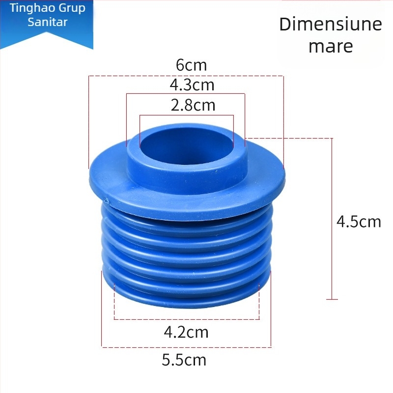 Inel de etanșare din cauciuc pentru toaletă de tip squat – dop de drenaj, intrare/ieșire apă, montaj