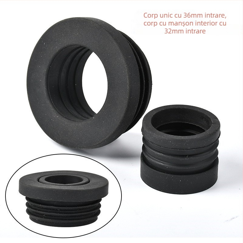 Inel de etanșare din cauciuc pentru toaletă de tip squat – dop de drenaj, intrare/ieșire apă, montaj