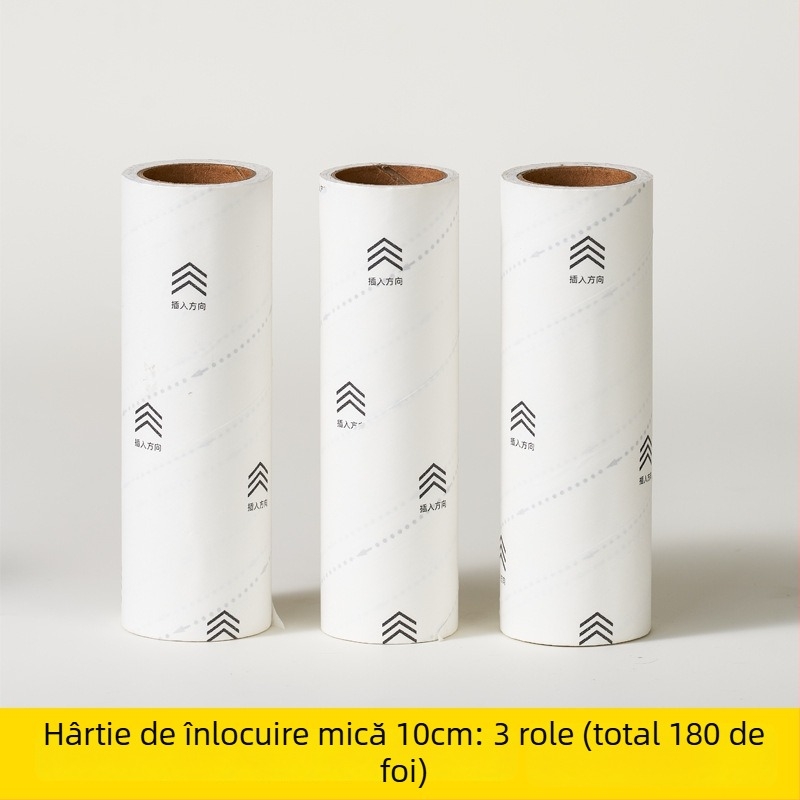 Rolă de scame cu mâner lung, role de înlocuire, pentru îndepărtarea prafului și a scamelor de pe paturi și pulovere