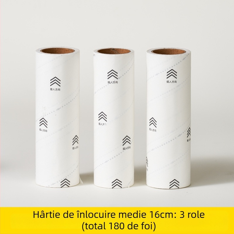 Rolă de scame cu mâner lung, role de înlocuire, pentru îndepărtarea prafului și a scamelor de pe paturi și pulovere