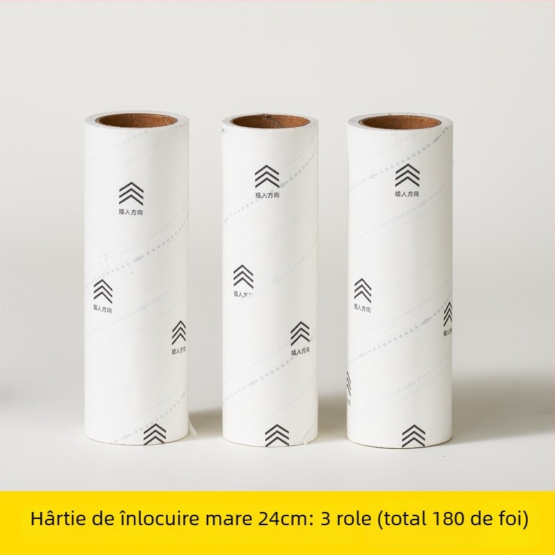 Rolă de scame cu mâner lung, role de înlocuire, pentru îndepărtarea prafului și a scamelor de pe paturi și pulovere