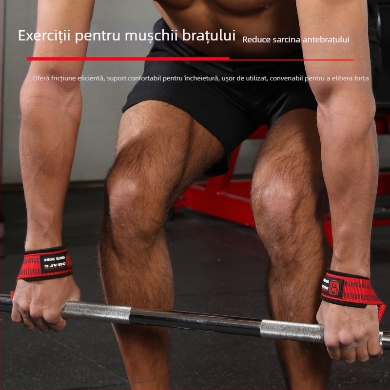 Bandă de încheietură pentru ridicarea greutăților cu protecție pentru palmă și încheietură, grosime sporită, antiderapantă, din fibră de poliester, brand WOSWEIR