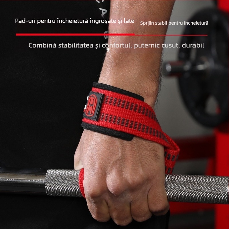 Bandă de încheietură pentru ridicarea greutăților cu protecție pentru palmă și încheietură, grosime sporită, antiderapantă, din fibră de poliester, brand WOSWEIR