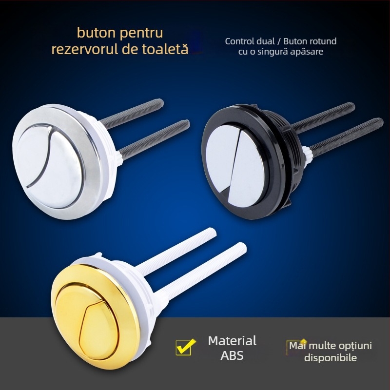 Accesoriu pentru butonul capacului de toaletă, buton circular pentru unic și dublu, tip universal, ABS material, apăsare