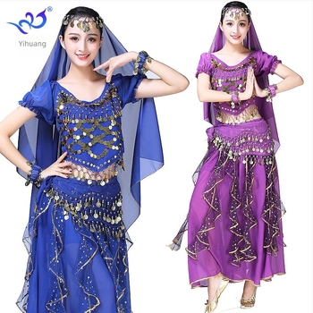 Rochie de dans pentru belly dance, cu paiete și ciucuri, din chiffon și poliester, brand Yihuang, pentru femei, primăvara 2023