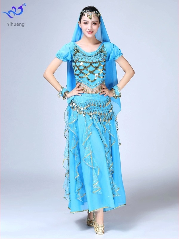 Rochie de dans pentru belly dance, cu paiete și ciucuri, din chiffon și poliester, brand Yihuang, pentru femei, primăvara 2023