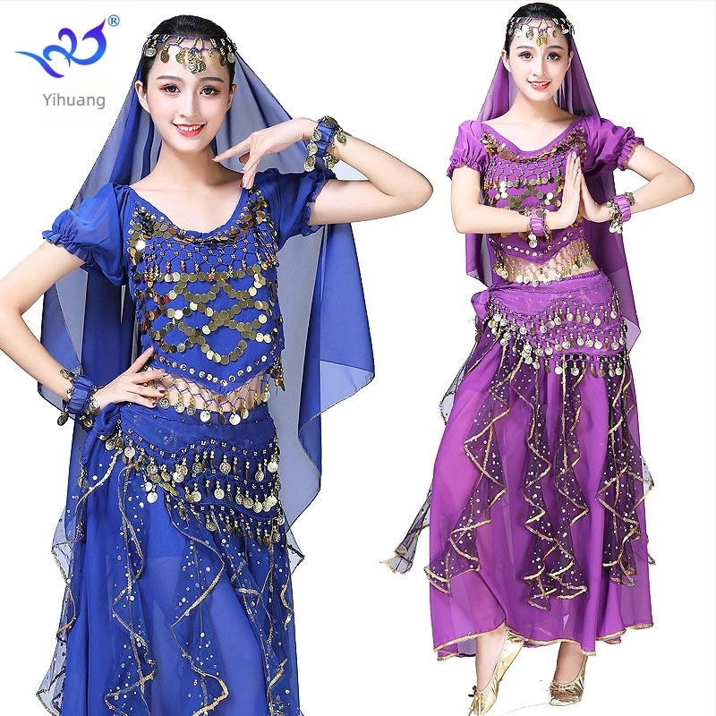 Rochie de dans pentru belly dance, cu paiete și ciucuri, din chiffon și poliester, brand Yihuang, pentru femei, primăvara 2023