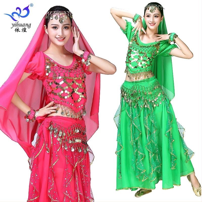 Rochie de dans pentru belly dance, cu paiete și ciucuri, din chiffon și poliester, brand Yihuang, pentru femei, primăvara 2023