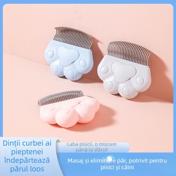 Pieptene de îngrijire pentru animale de companie cu îndepărtarea puricilor, material ABS, pentru pisici și câini
