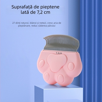 Pieptene de îngrijire pentru animale de companie cu îndepărtarea puricilor, material ABS, pentru pisici și câini