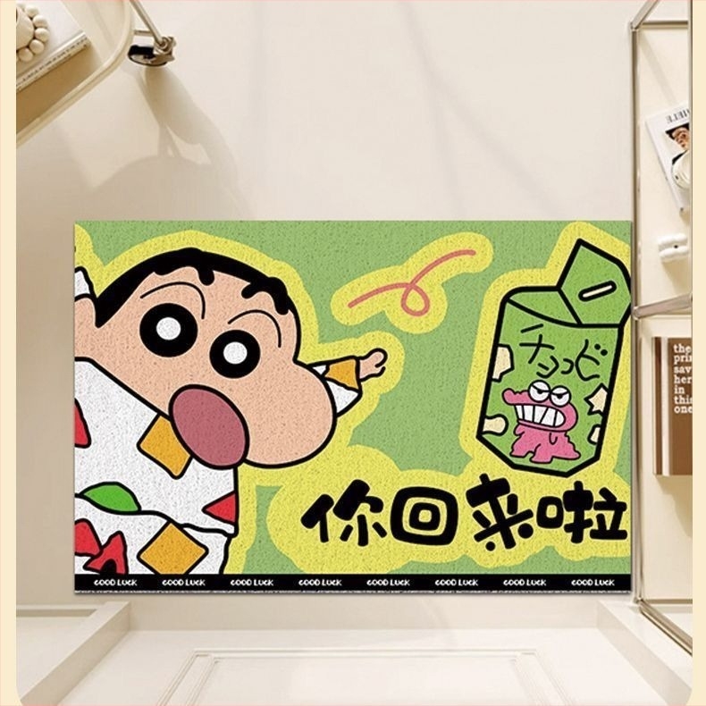 Covoraș PVC pentru hol cu design desen animat, dreptunghiular, spălare manuală, spațiu de intrare, stil japonez