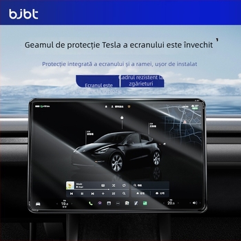 Protecție ecran din sticlă temperată pentru display-ul central Tesla Model 3/Y; personalizare disponibilă; imprimare logo posibil