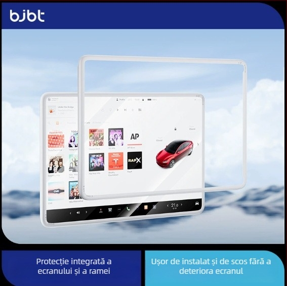 Protecție ecran din sticlă temperată pentru display-ul central Tesla Model 3/Y; personalizare disponibilă; imprimare logo posibil