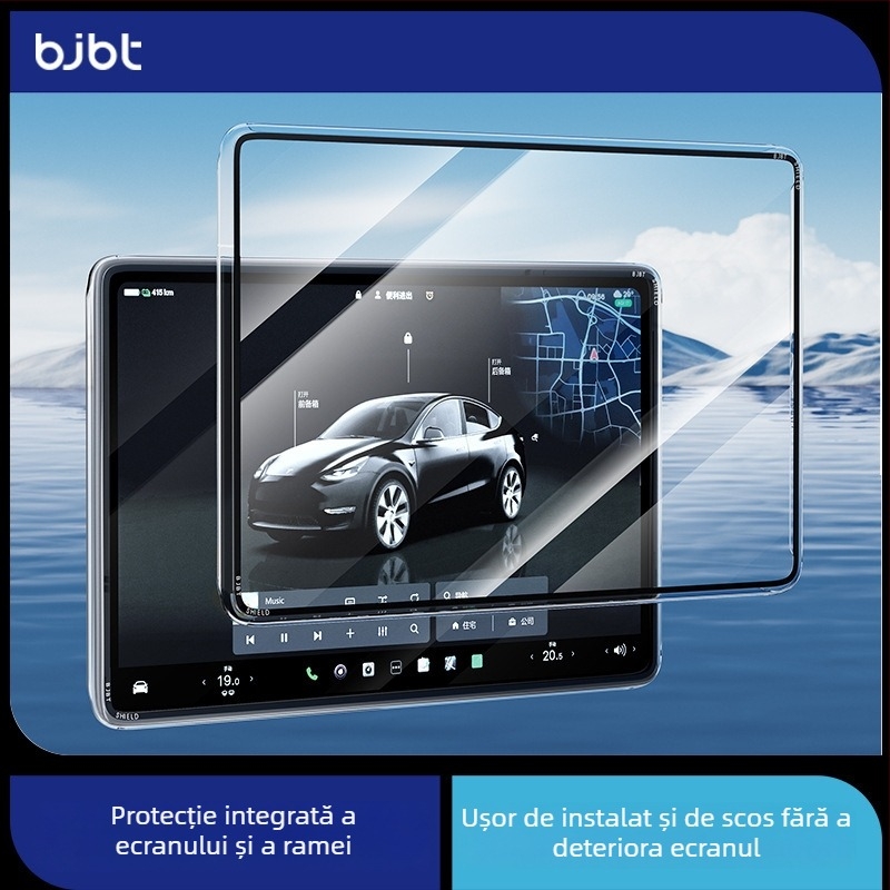 Protecție ecran din sticlă temperată pentru display-ul central Tesla Model 3/Y; personalizare disponibilă; imprimare logo posibil