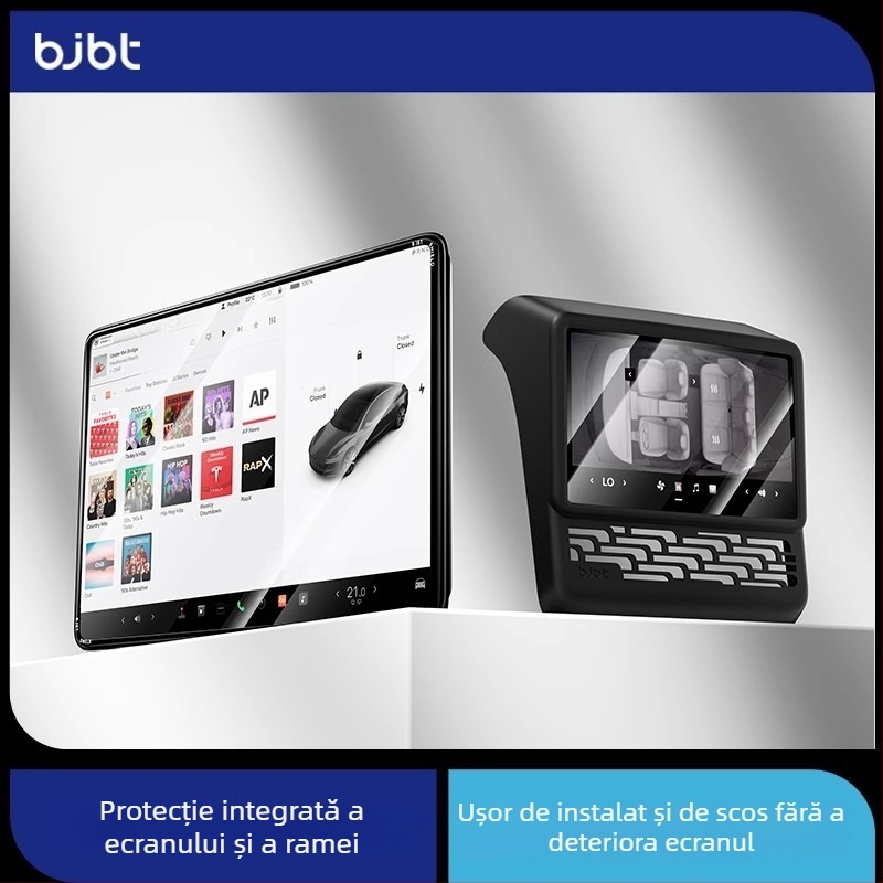 Protecție ecran din sticlă temperată pentru display-ul central Tesla Model 3/Y; personalizare disponibilă; imprimare logo posibil