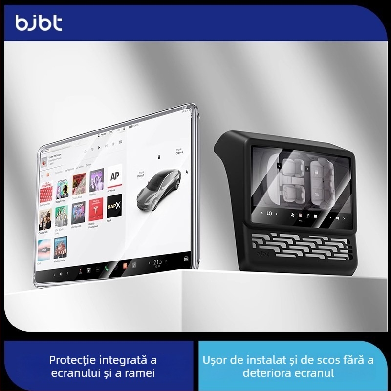 Protecție ecran din sticlă temperată pentru display-ul central Tesla Model 3/Y; personalizare disponibilă; imprimare logo posibil