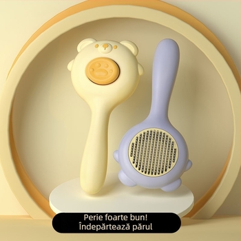 Pieptene pentru îndepărtarea părului la pisici și câini — eliminare cu un singur clic, aparat de masaj, material PP, Brand Awesome